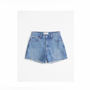 Abercrombie & Fitch Women's High Waist Curve Love Denim Shorts - Blue